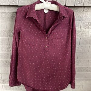 A New Day Swiss Dot Long Sleeve Top- L